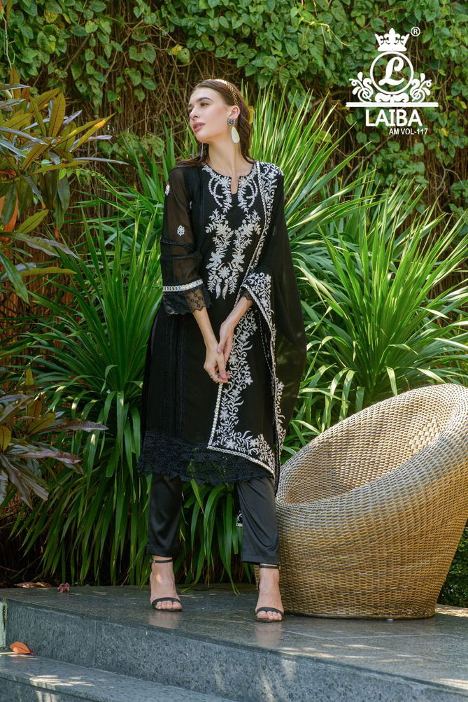 Am Vol 117 By Laiba Pure Georgette Pakistani Readymade Suits Catalog